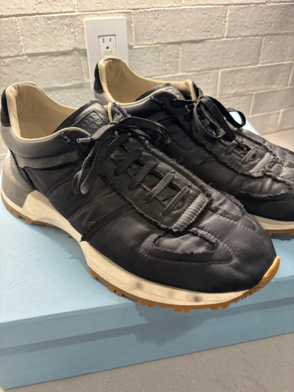 Maison Martin Margiela Black and Gum-Trim Runner Sneakers